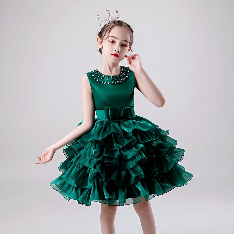 

New Flower girl dress for Girls tutu Kids Clothing Elegent Girls Dresses for Children Princess Party Custumes 2 4 5 6 7 8 9 10 Y, Light blue