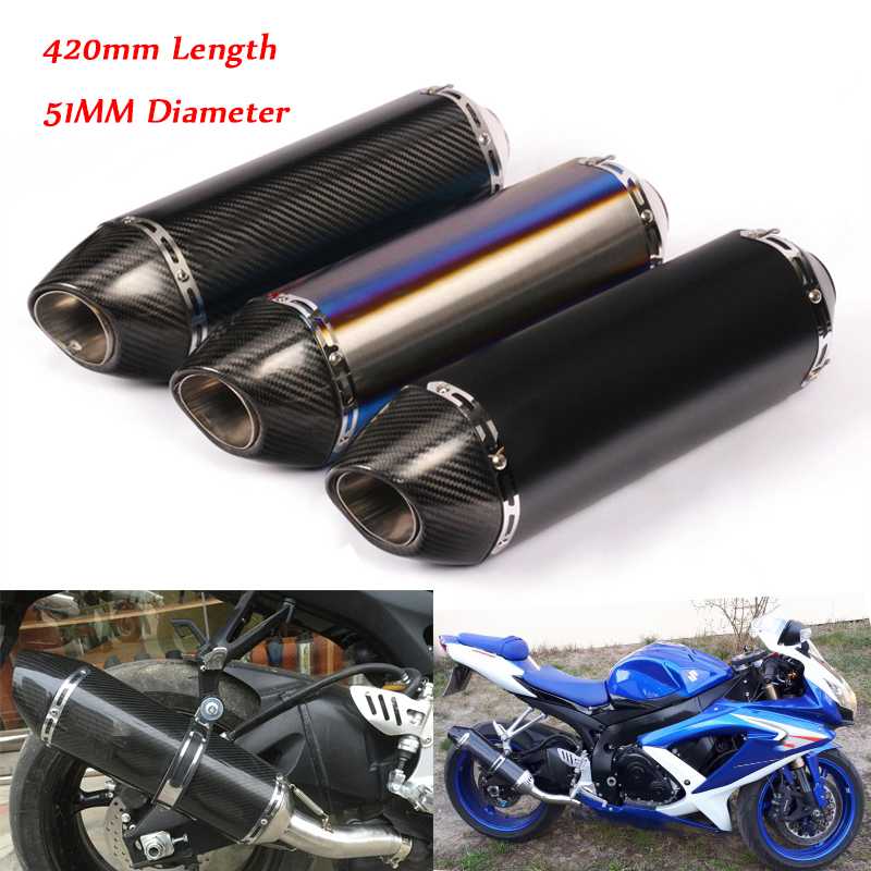 

Carbon Fiber Stainless Steel Exhaust Muffler Pipe DB Killer Silp on For 51mm Head Baffler Motorcycle Universal