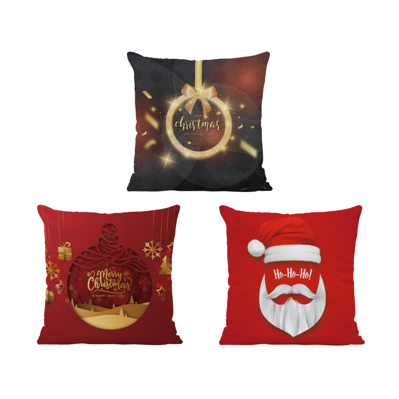 

Creative Christmas Square Cushion Cover Red Tree Print Gift Decoration Living Room Pillowcase Home Peach Skin Pillow Wholesale