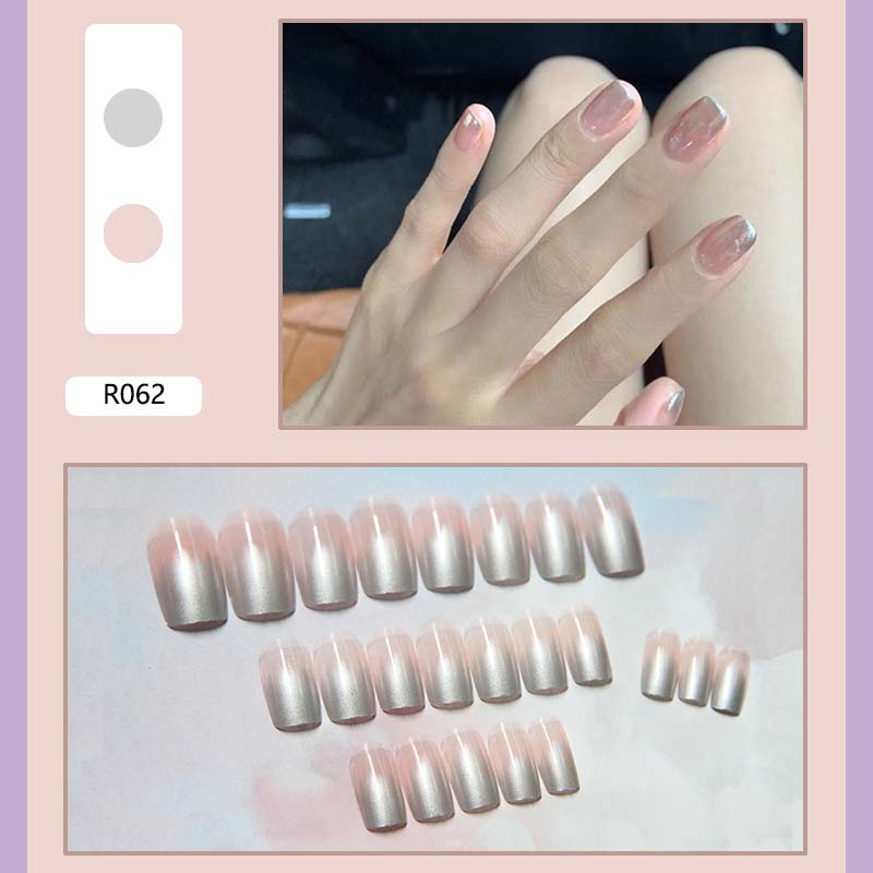 

24pcs Creativity Jelly Fake Nails Press On Nails Manicure Nail Art Decoration Fullcover Tips With Glue Nail Tip, R061