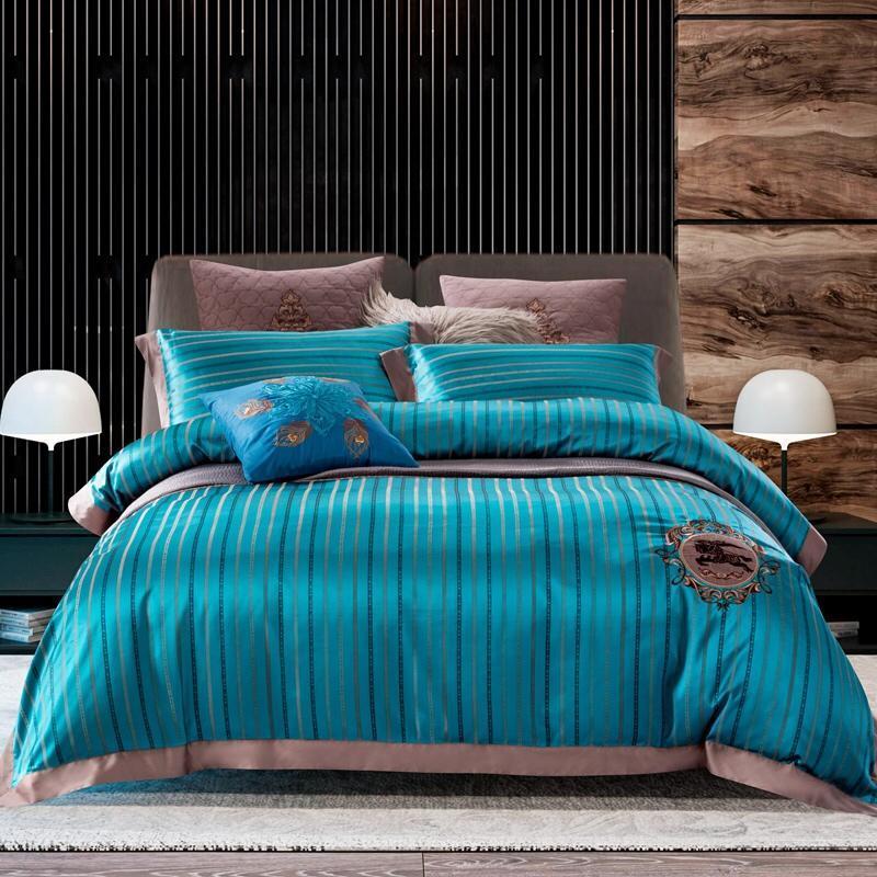 

Promotion Luxury Silk Egypt Cotton Classic Bedding Set Jacquard Duvet Cover Sets Bed Sheet Pillowcases Queen King Size Jpcs, Ws1