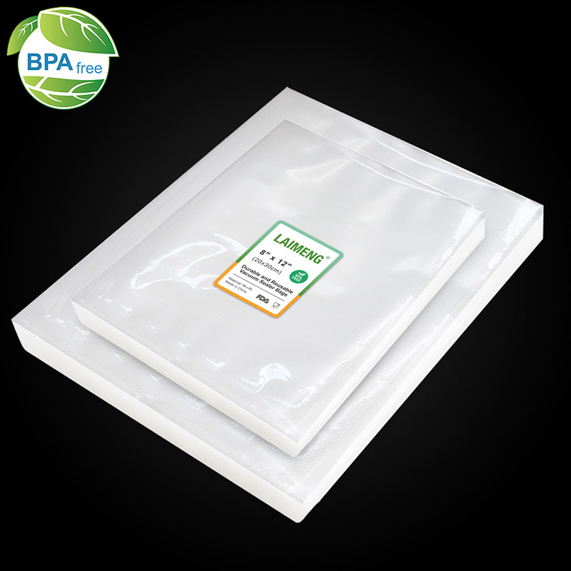 

LAIMENG 100 Vacuum Bags Storage Bags Pre-Cut Storage for Vacuum Packer Vac Sealers Sous Vide Vaccume Safe Heavy Duty P263