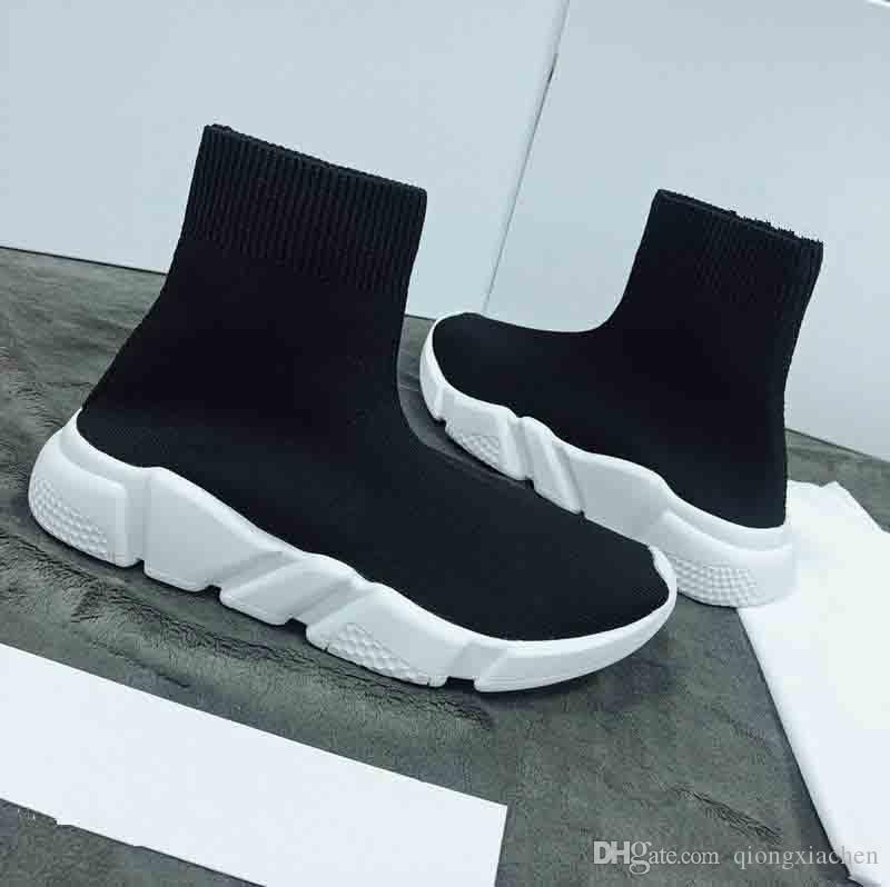 

2020 Kids Fashion Ankle Boots Speed Stretch Mesh High Top Trainer Running Shoes Speed Knit Sock Mid-Top Trainer Sneakers, Pic 1