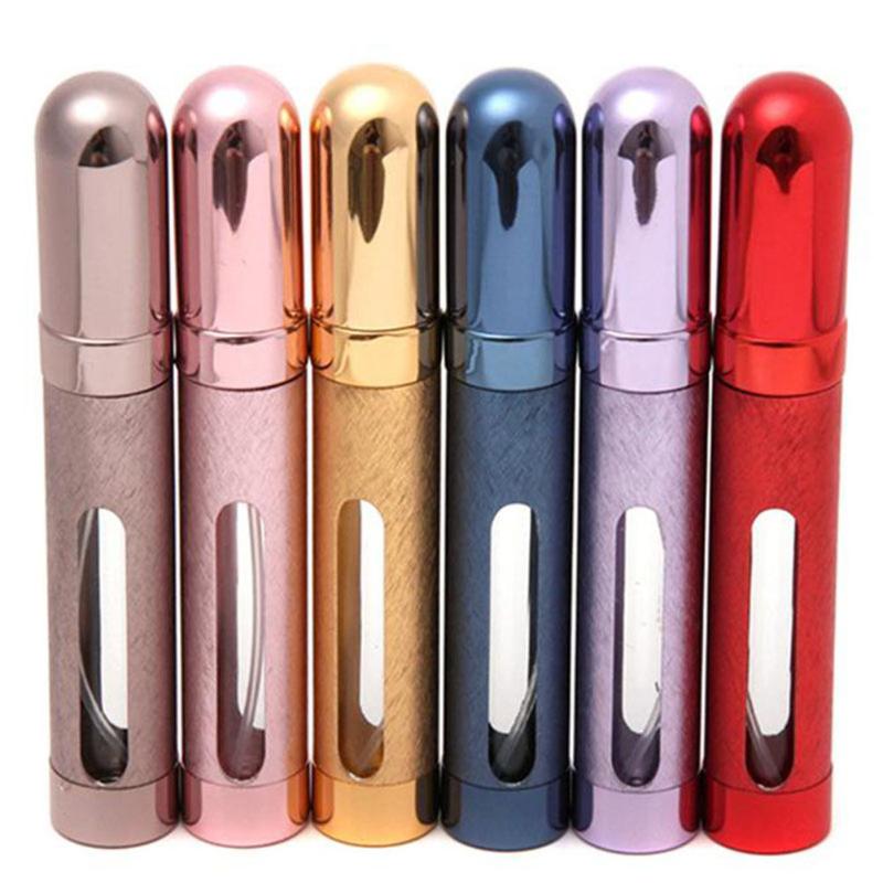 

12ml Mini Portable Refillable Bottles Traveler Metal Refillable Perfume Bottle With Spray Empty Cosmetic Containers