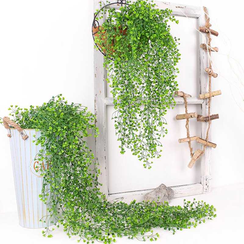 

Hanging Garland Plant Artificial Plants Home Garden Wedding Decor Artificial Fake Silk Flower Vine Garden Decoration, As pic