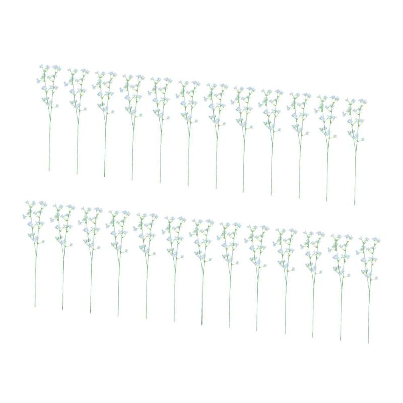 

25Pcs 40CM Single 2 Forks Gypsophila For Room, Living Room Decoration, White