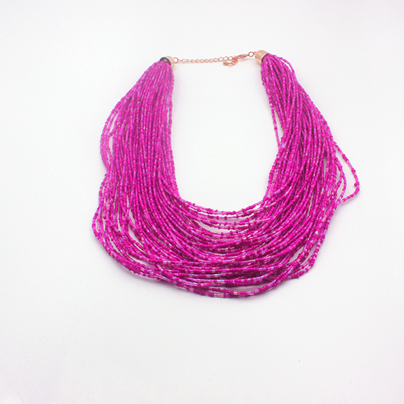 

Bohemian Long Necklace For Women Handmade Beads Chain Vintage Boho Ethnic Multilayer Beads Choker Chunky Necklace Jewelry