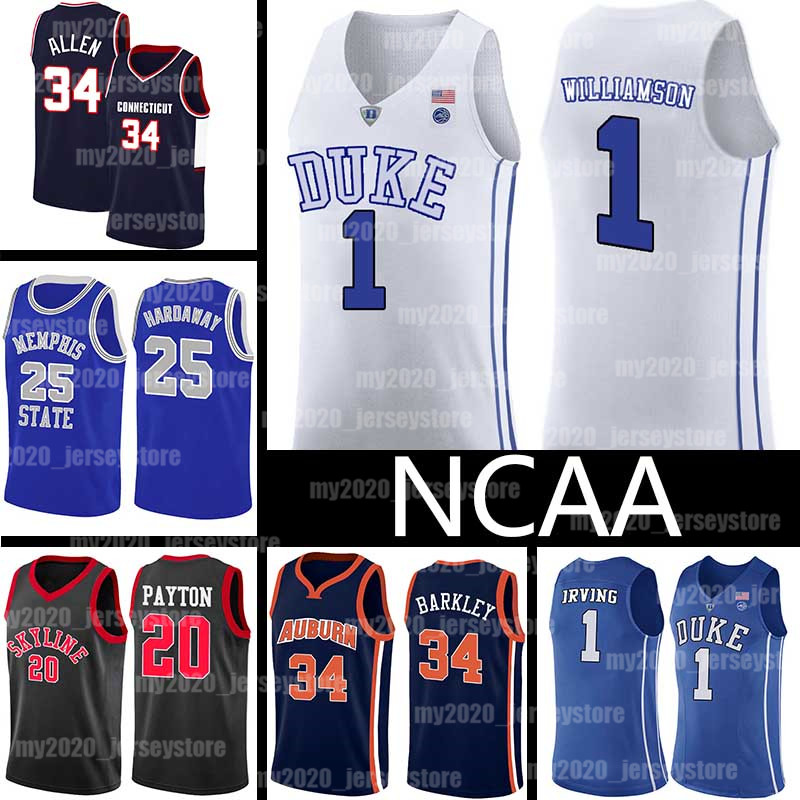 

NCAA Zion 1 Williamson Jerseys Ray 34 Allen Charles Barkley Gary 20 Payton Duke Blue Devils College LeBron Giannis 34 Antetokounmpo James