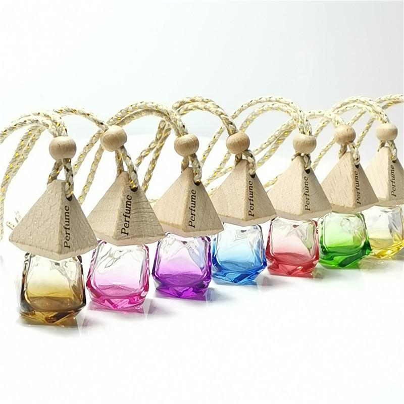 

Car Perfume Bottle Pendant Essential Oil Diffuser 9 Colors Bag Clothes Ornaments Air Freshener Empty Glass Bottles