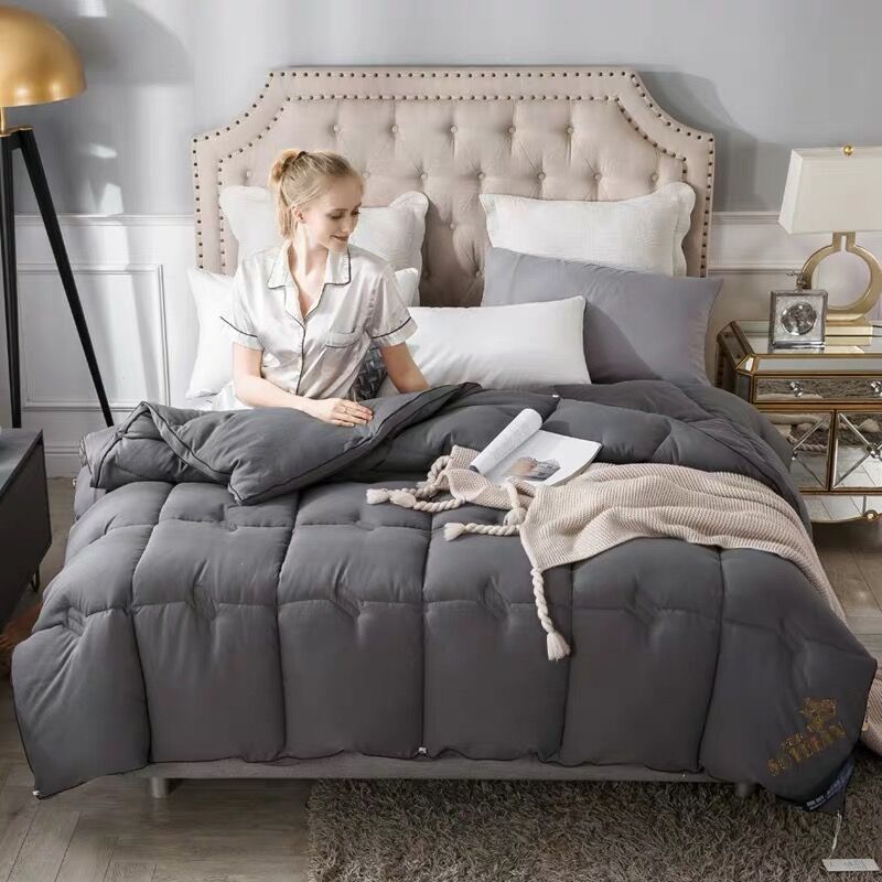 

Adults high quality Soy fiber Winter Thick warm quilts bedding comforter students single double soft duvet with filling quilts, As picture