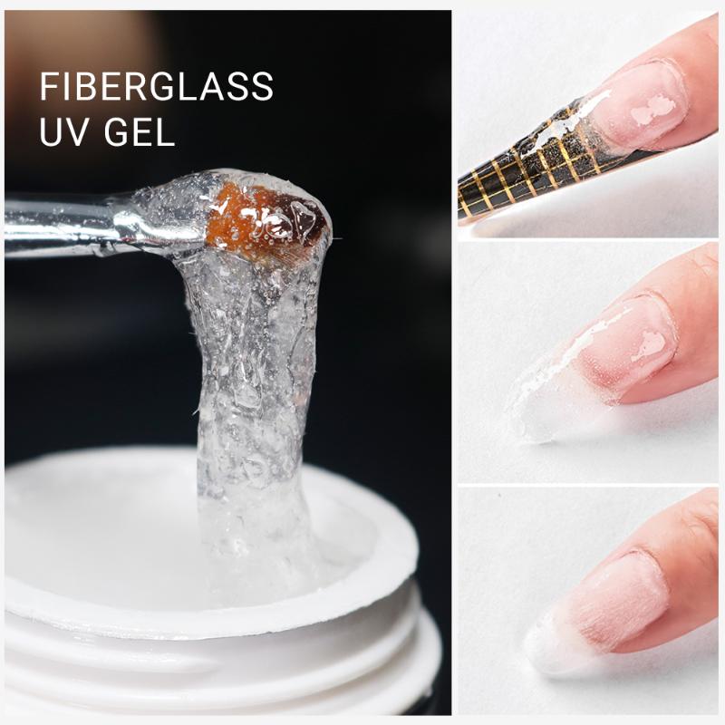 

15ml Poly Extension Nail Nails Building Gel Fiber Glass Stretch Gel Clear Nail Acrylic Nails Forms Fiber Glass DIY Polish, Fiber gel