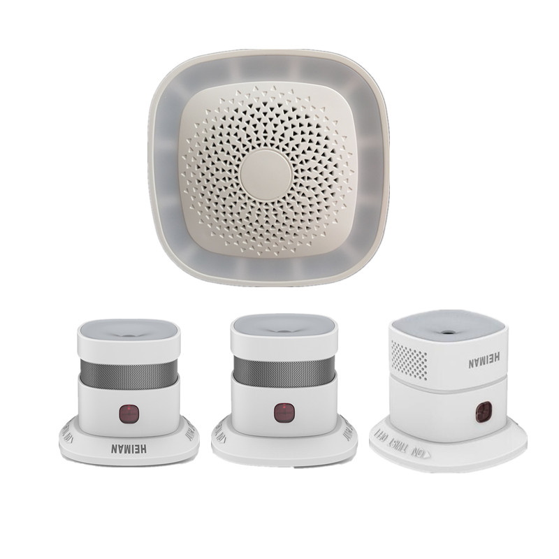 

Heiman Zigbee Smart gateway/Hub with Smoke detector Home protection alarm control by App
