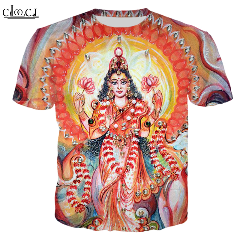 

CLOOCL Indian Goddess 3D Print T Shirt Men Women Fashion Short Sleeve Harajuku Streetwear Hip Hop Tshirt Tops, T shirt 1