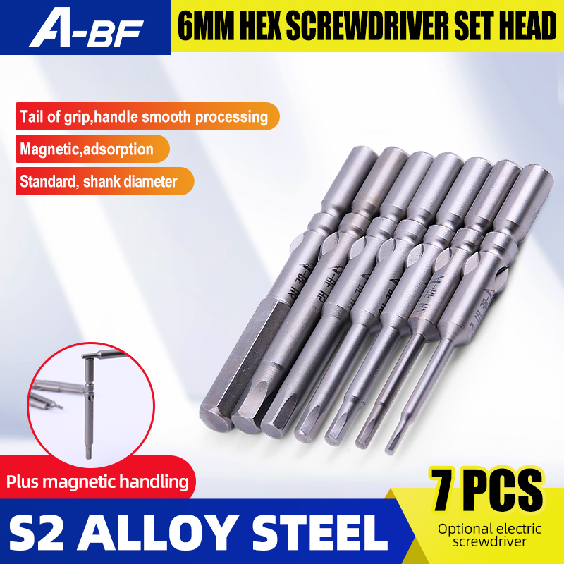 

A-BF 6mm Hex Screwdriver Bits S2 Material Screwdriver Bits Set High Strength Strong Magnetic Manufacturer Promotion