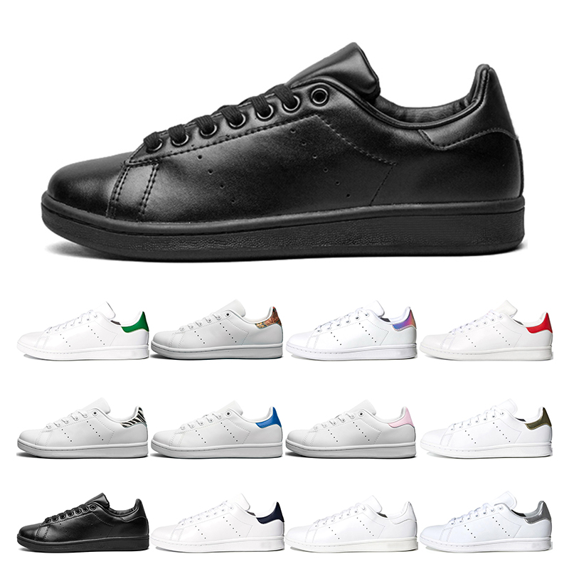 

smith mens womens flats sneakers green black white navy bule pink red rainbow stan fashion leather shoes outdoor casual walking good quality, 5 sliver tail