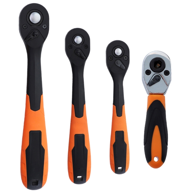 

Chrome Vanadium Steel Mini Ratchet Wrench Bidirectional Control Ergonomic Design Quick Socket Wrench Tools 1/2" 1/4" 3/8