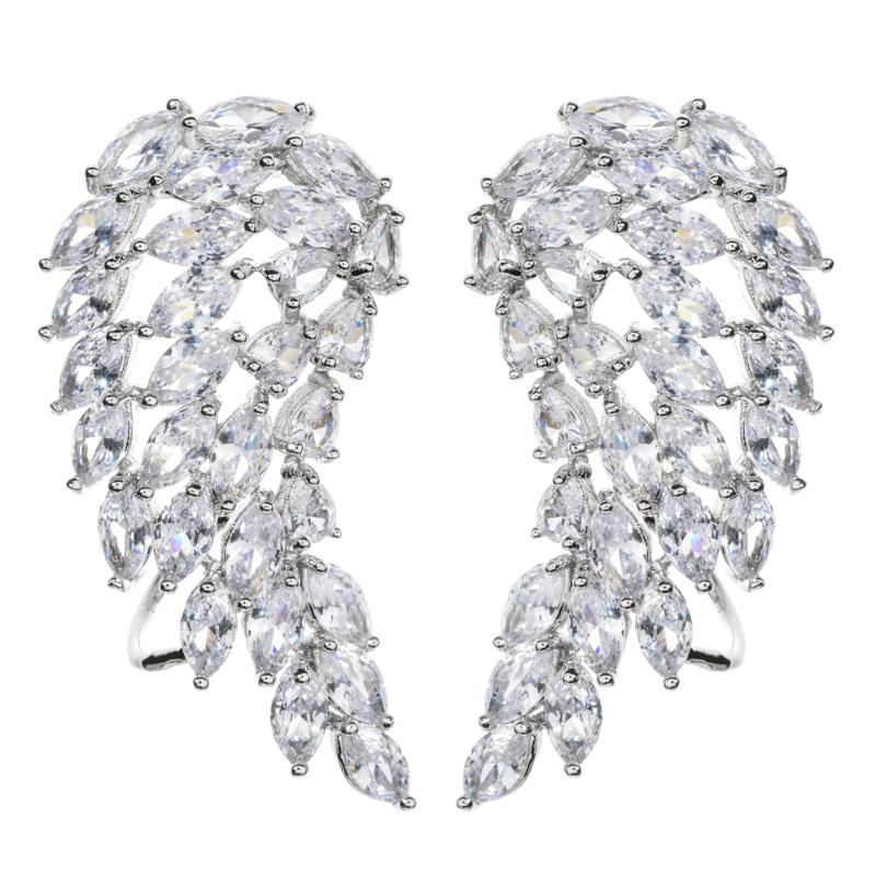 

High quality fashion feather wing Zircon Earrings suitable for women/girls fashion show Jewelry Gift Earrings ER-344