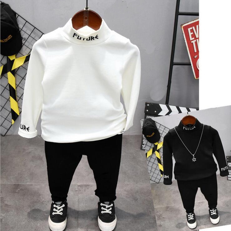 

High Quality boys clothing sets Boys T-shirts and pants Casual 2pcs Outfit For Baby Long Sleeves Sets 2-6years, White sets