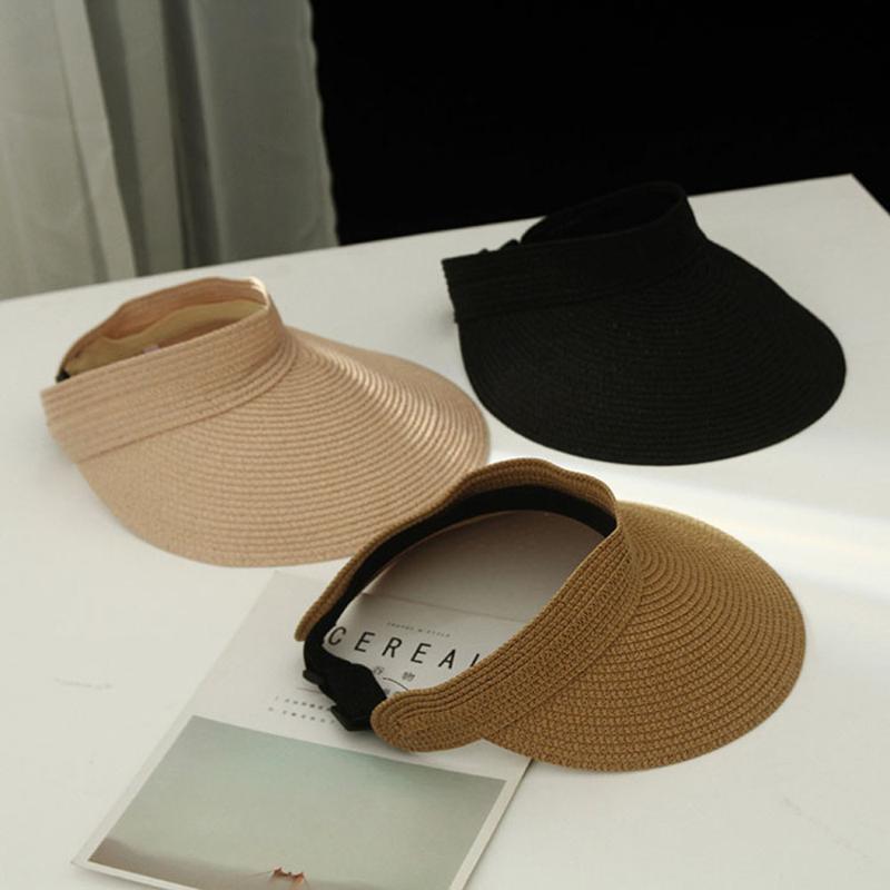 

2020 Summer Fashion Design Wide Birm Straw Hats Women Handmake Breathable Beach Chapeau, Black