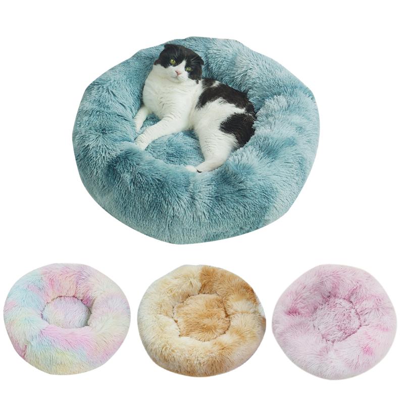 

Long Plush Super Soft Dog Bed Pet Kennel Round Sleeping Bag Lounger Cat House Winter Warm Sofa Basket for Small Medium Large Dog