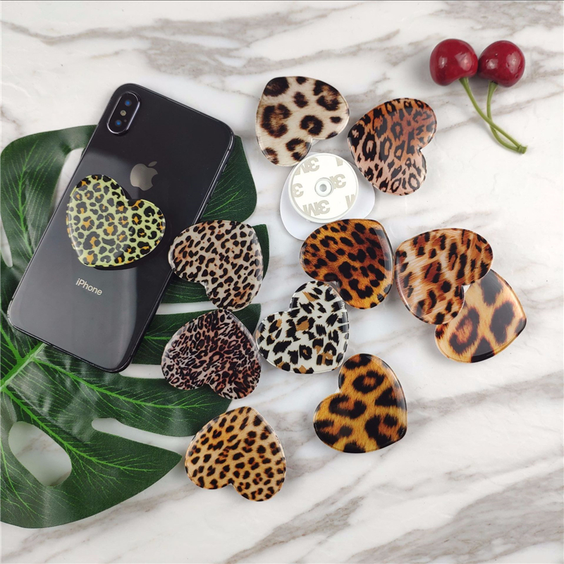 

Universal Expandable Phone Grip Shining Leopard Cell Phone Holder 3M glue Finger Flexible Stand For iPhone 11 X 8 7 plus Samsung S9 S10, Mixed color