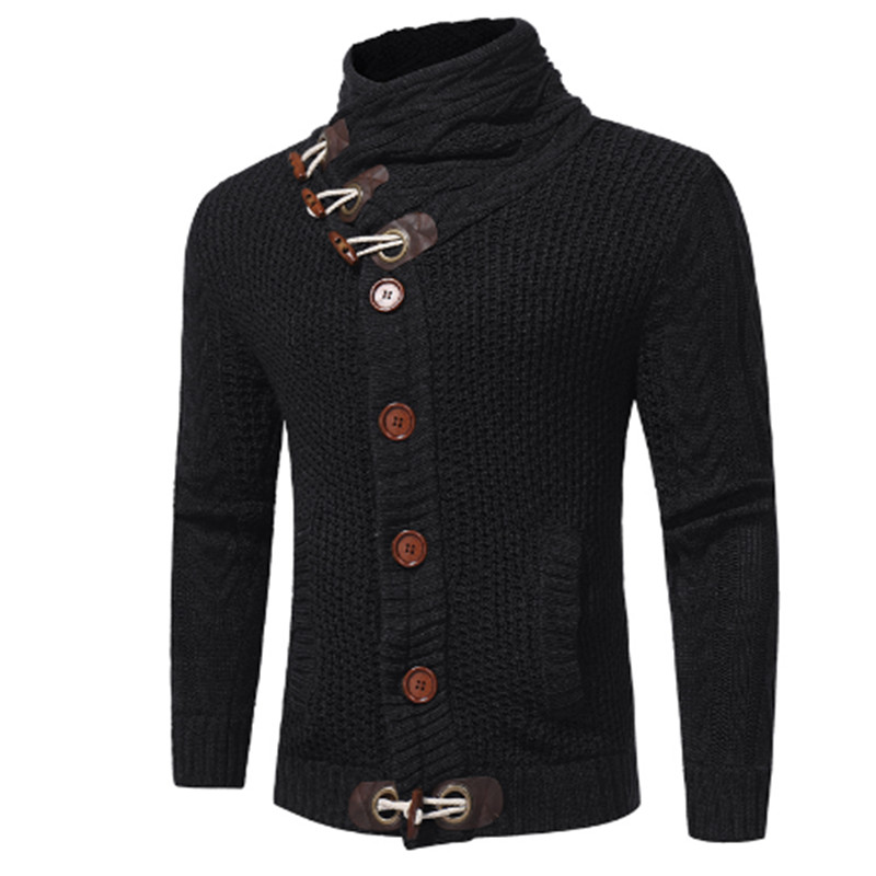 

Sweater Pullover Men 2020 Male Brand Casual Slim Sweaters Men Horns Buckle Thick Hedging Turtleneck Men'S Sweater XXL
