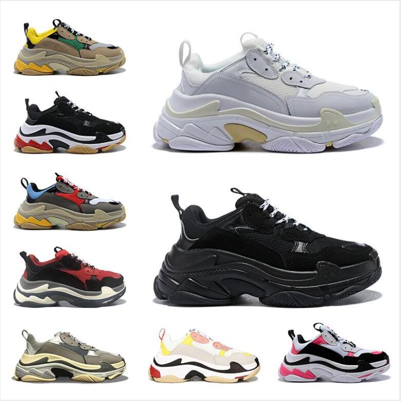 

Triple S Casual Shoes Paris 17FW Low Old Dad Sneaker Combination Soles Boots Mens Womens Fashion High Top Quality des chaussures Size 36-45