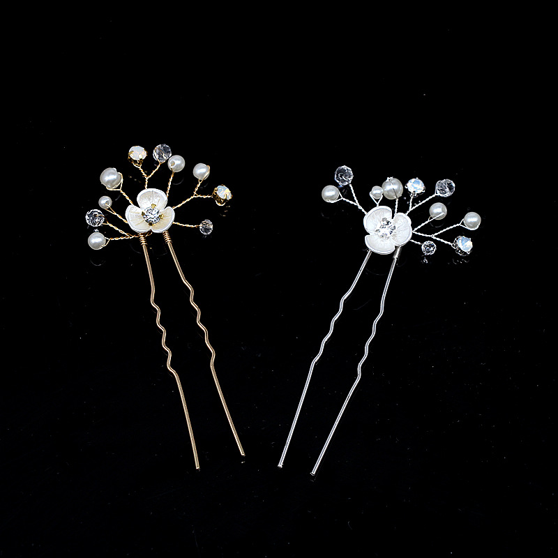

Luxury Wedding Hairpins Sticks Gold Colors Prom Bride Bridesmaid Hair Accessories Gift Crystal Rhinestone Pearl Hair Pin Clip