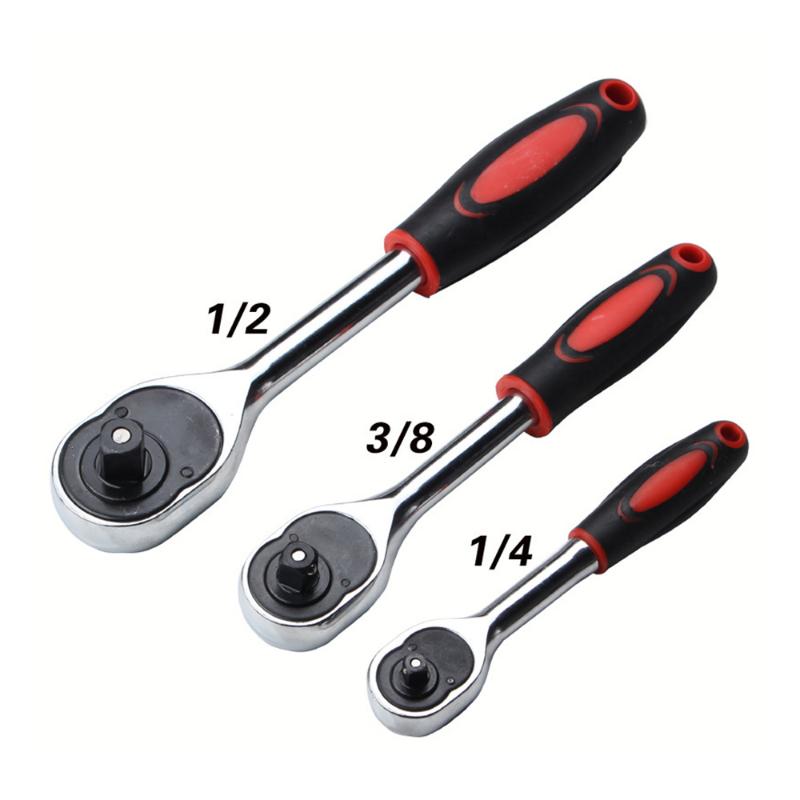 

90 Teeth 1/4" 3/8" 1/2" Ratchet Wrench Torque Wrench For Vehicle Bicycle Socket Quick Release Wide Used Professional Hand Tools