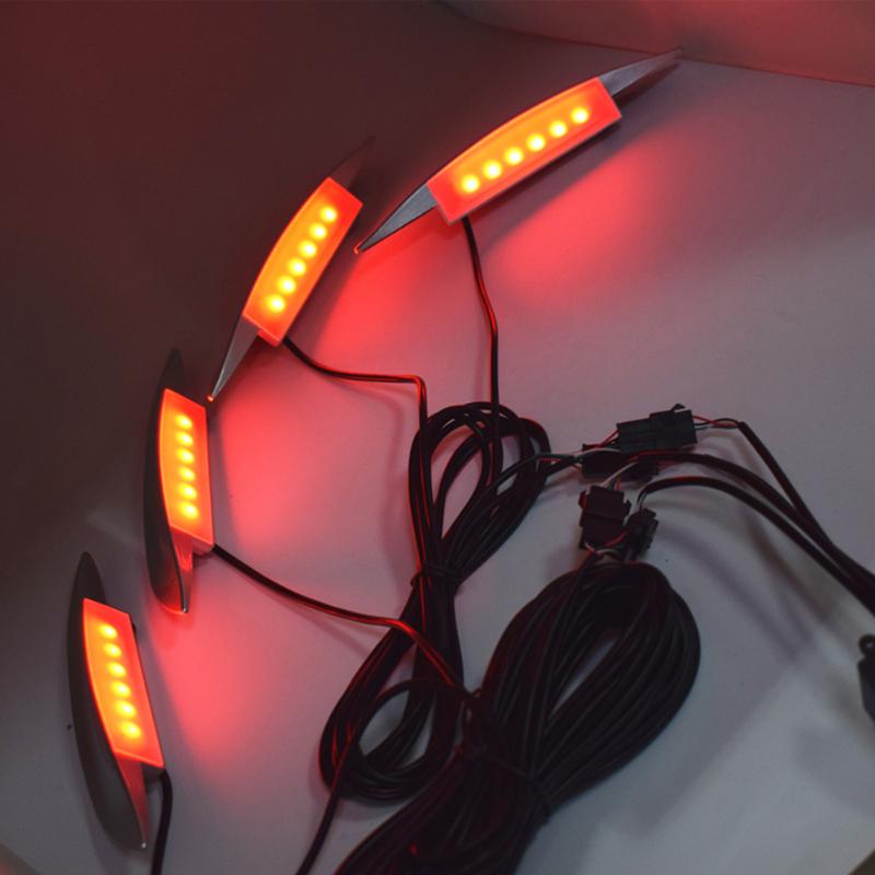 

4Pcs Universal Car Fender Wheel Brow LED Light Colorful Decor APP Control Flashing Lamp Atmosphere Light Auto Styling
