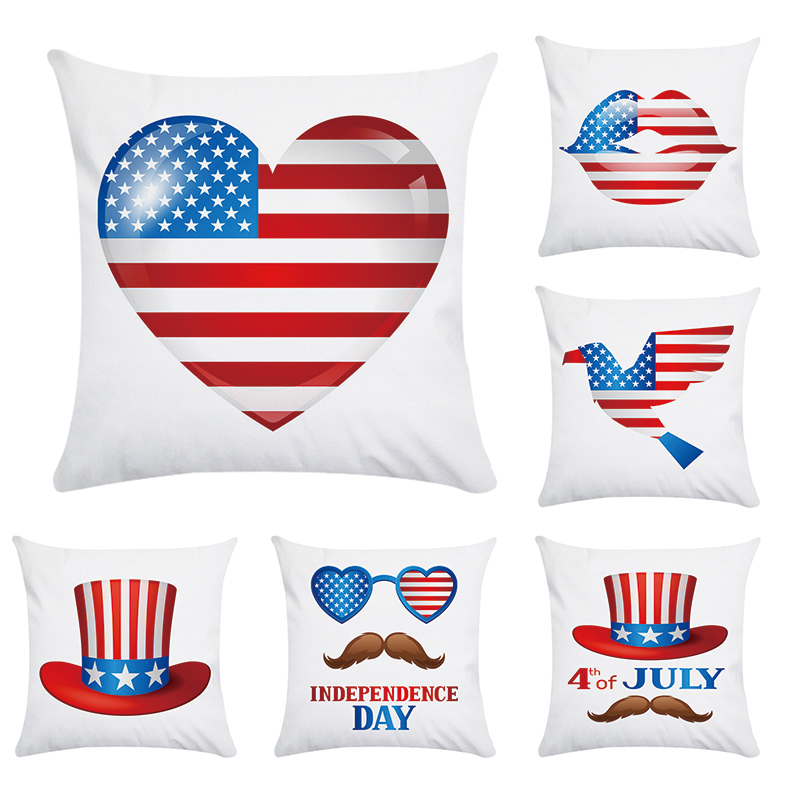 

Creative USA Flag Balloon Pillow Case 45x45cm Eagle Printing Car Cushion Cover Sofa Home Decoration Polyester Pillowcases CR145, Cr14503