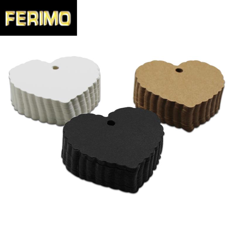 

6*5.5cm Kraft Paper Label Wish Wedding Party Gift Greeting Cards Heart Scalloped Blank Luggage Tag Clothing Price Hang Tag