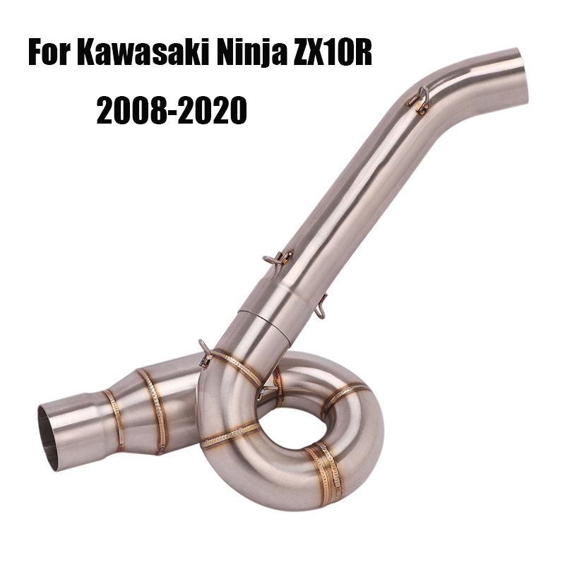 

For Ninja ZX10R 2008-2020 Exhaust System Elbow Link Pipe Middle Mid Tube Escape Connecting Section Slip On Motorcycle