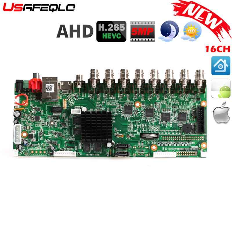 

Newest H.265 AHD DVR board for AHD 5MP 4MP 1080P 720P Camera save big RAM HDD Xmeye Onvif CCTV DVR Board 16 Channel