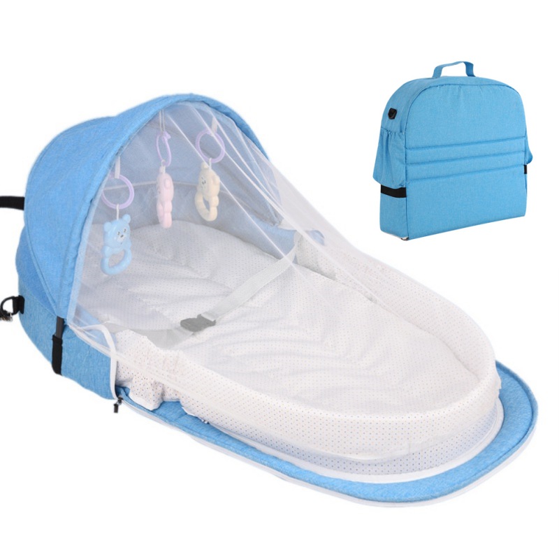 

Baby Bed Travel Mosquito Net With Portable Case Infant Foldable Breathable Baby Sun Protection Sleeping Basket