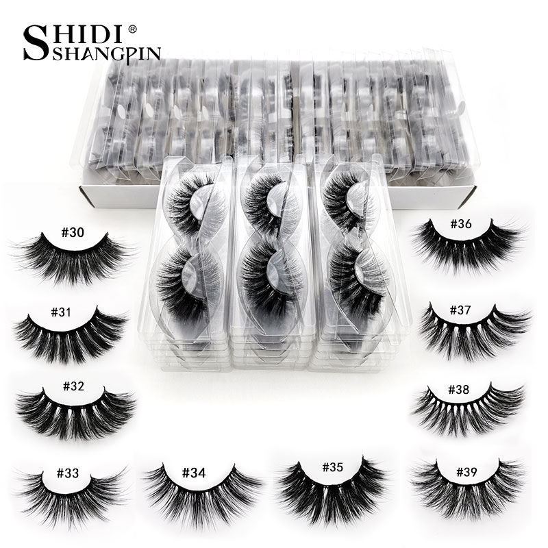 

SHIDISHANGPIN 30 pairs false eyelashes wholesale hand made 3d mink volume eyelashes natural messy soft lashes for makeup In Bulk