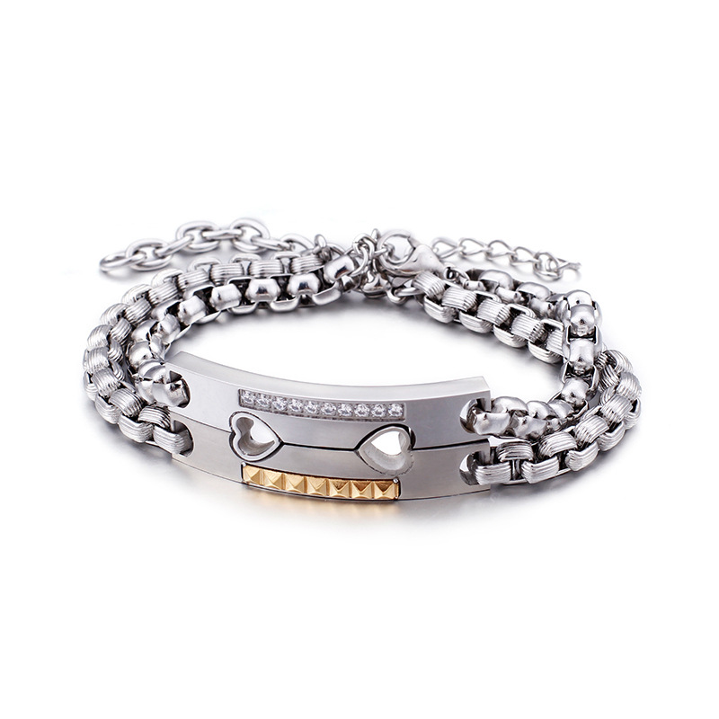 

Latest Designer Titanium Jewelry classic lover's couple bracelet for men and women girls valentine gift