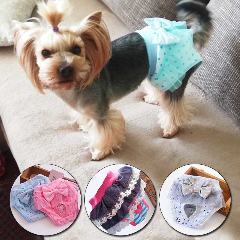 

Dog Shorts Panty Underwear Brief Sanitary Pants Pet Dog Cloth Diapers Cotton Physiological Pants Diapers Washable, 04
