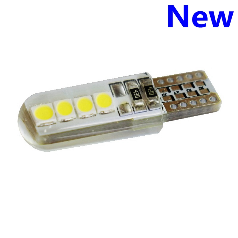 

T10 W5W Silicone Case 8 SMD 3030 LED Car Wedge Interior Dome Reading Light 192 501 Canbus No Error Auto Parking Bulbs Side Lamps, As pic
