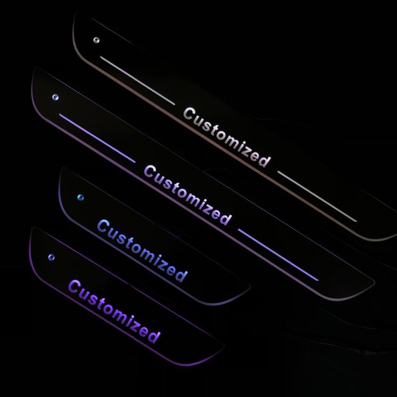 

Express delivery led door sill plate strip welcome light threshold guard protectors for GMC