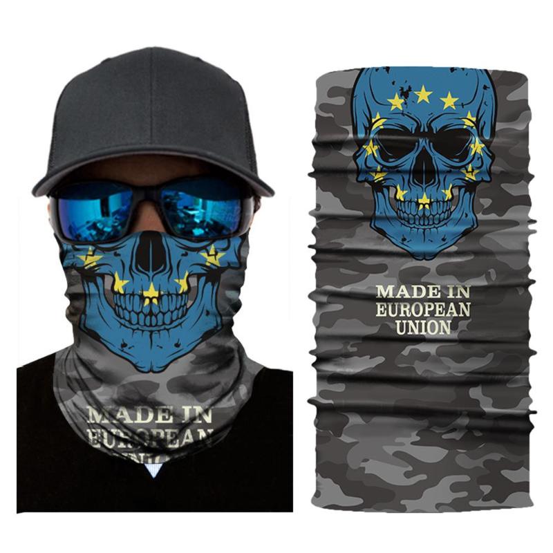 

25# Skull Printing Cycling Motorcycle Head Scarf Neck Warmer Face Cover Ski Balaclava Headband Outdoor Sport Biker Mouth Cover