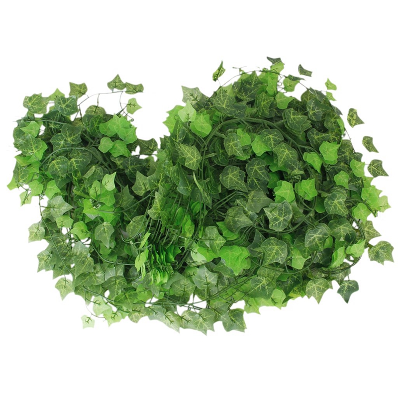 

12 x Ivy Vine Decoration Artificial Plants - Leaf Sweet Potato, Green