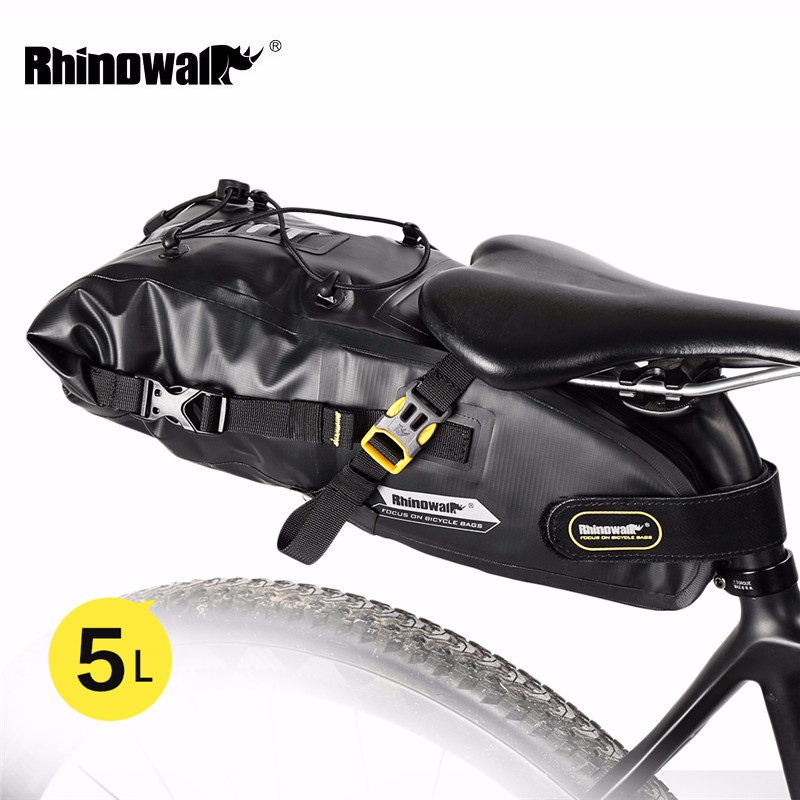 

RHINOWALK Waterproof Bicycle Bag MTB Road Cycling Tail Rear Bag Bike Portable Cycling Saddle Pannier Bike Accessories 5L