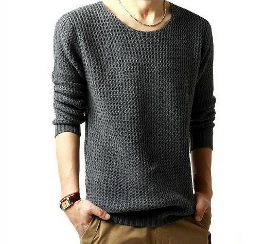 

Sweaters Men 2020 spring autumn new round neck casual sweater men's wild self-cultivation fashion knit pullovers free shipping, Black