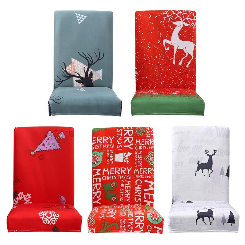 

Christmas Chair Cover Stretch Removable Chair Cover Slipcover Dining Seat Elastic Seat Case for Banquet Home Decoration