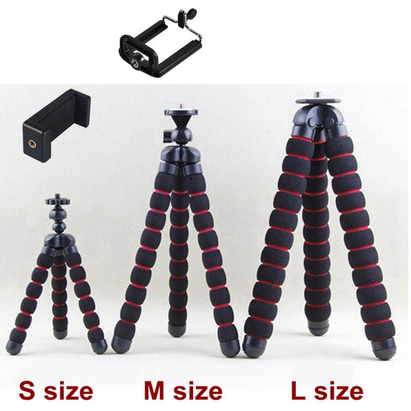 

5pcs 3 Sizes Sponge Flexible Octopus Mini Medium Large Size Tripods Stand Bracket Holder For Mobile Phone Camera with Retail Box