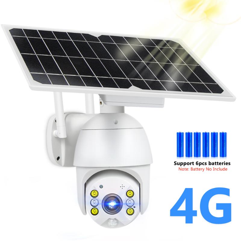 

HISMAHO 1080P SIM Card 4G Solar Camera 8W Solar Panel WIFI Outdoor PTZ Camera H.265 Smart Security Monitor Speed Dome
