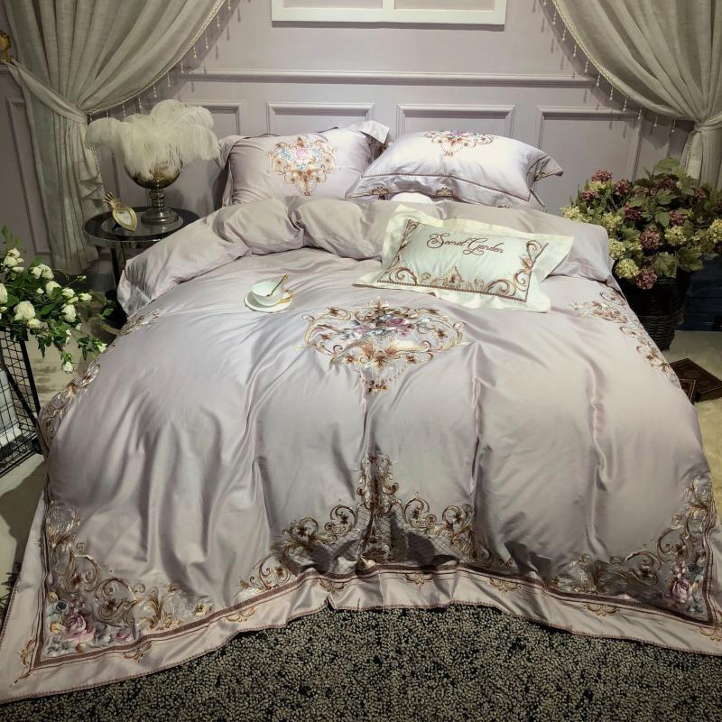 

French Pastoral Style Bedding Multi-Piece Sleeve High-End Soft Furniture Decoration Pure Egyptian cotton, Beige