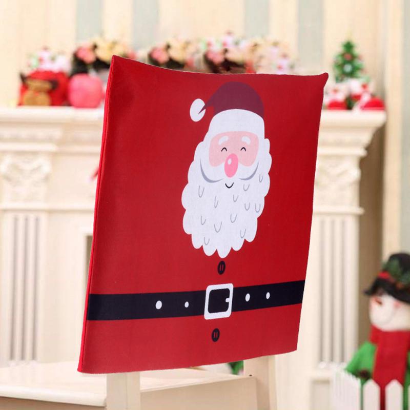 

Non-woven Santa Claus Christmas Chair Cover Seat Foot Cover Christmas Dinner Banquet Party Decoration New Year Party Supplies