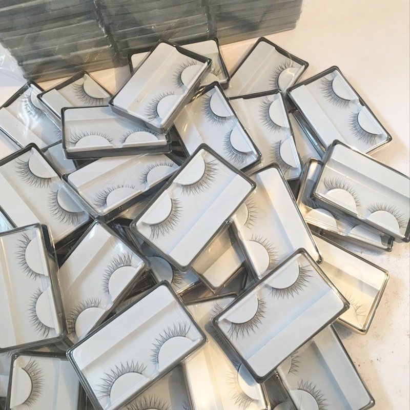 

2pc/Box Mink Eyelashes Natural False Eyelashes Glue Gasket holes for glue Fake Eyelash Extension Makeup Lash Holder Wholesale